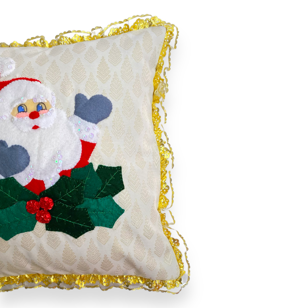 Funda Cojin Busto Santa Claus Dorado