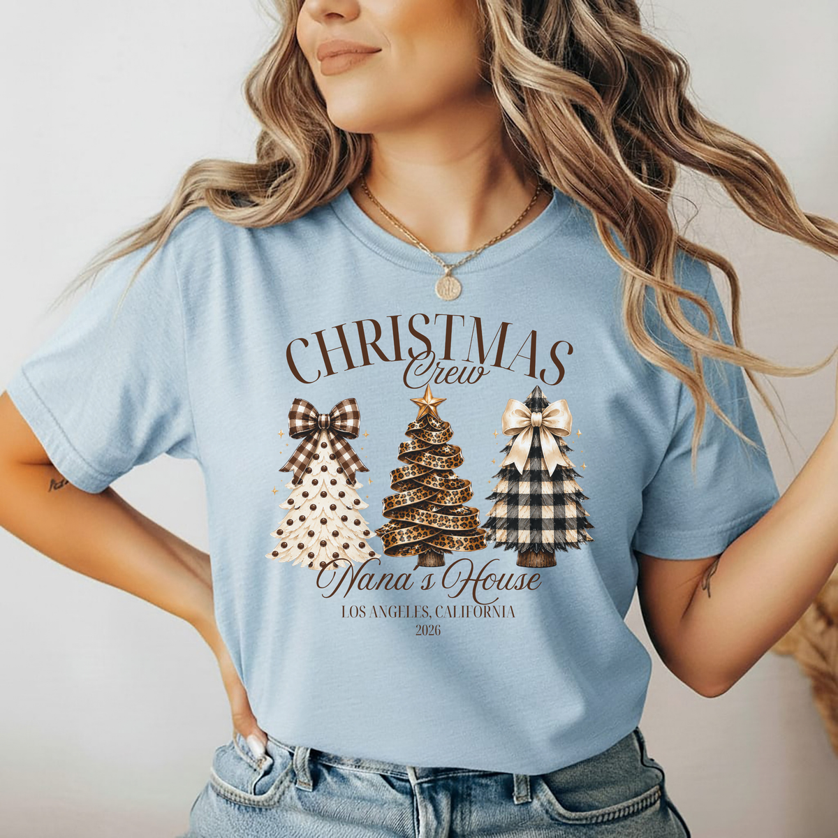 Playera Navideña Personalizada Christmas Crew | Familia y Nombre