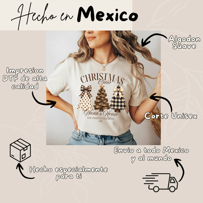 Playera Navideña Personalizada Christmas Crew | Familia y Nombre