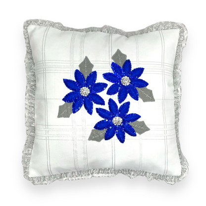 Silver Christmas Eve Pillow Cover