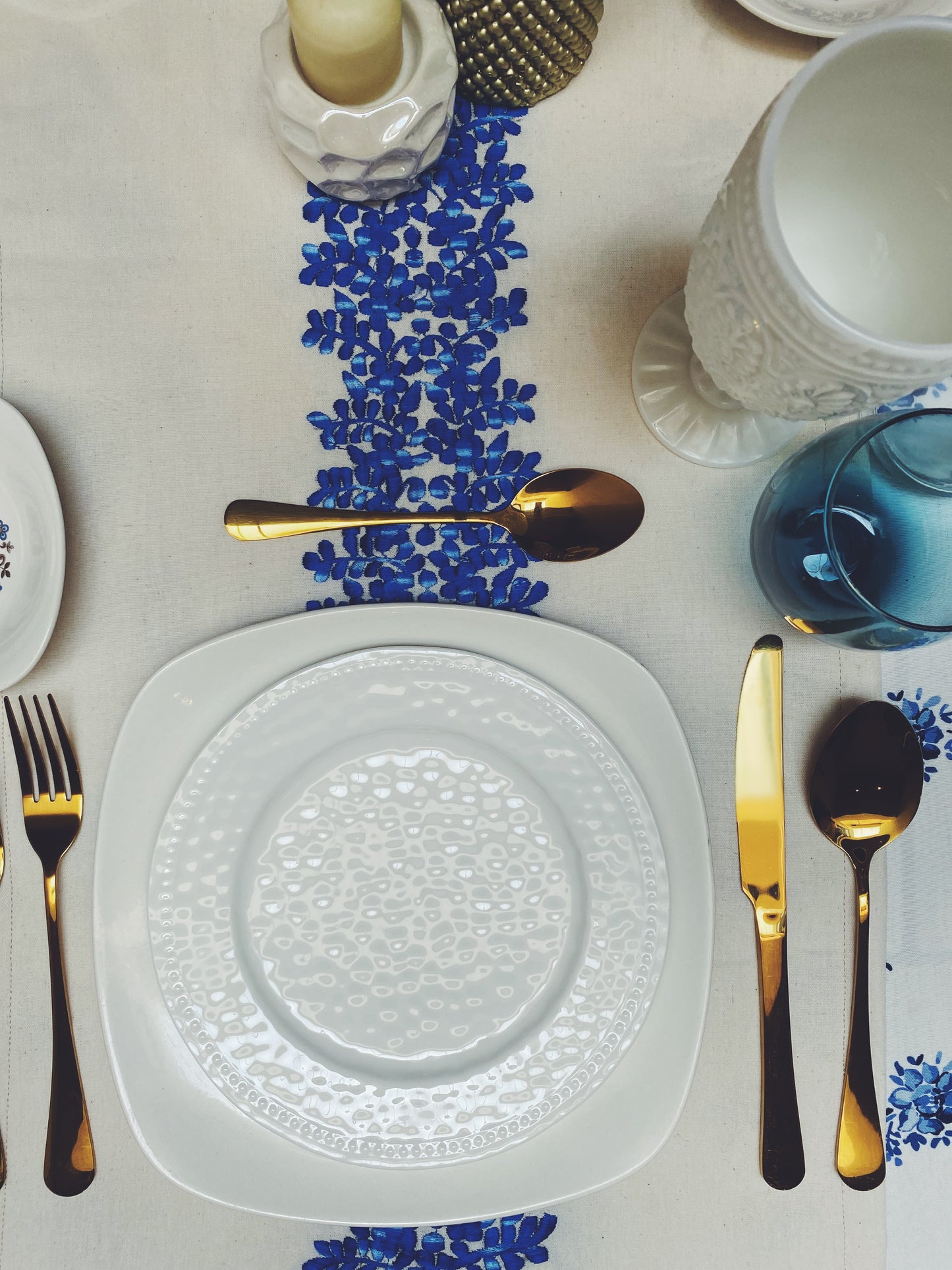 Xochitl Blue Table Runner