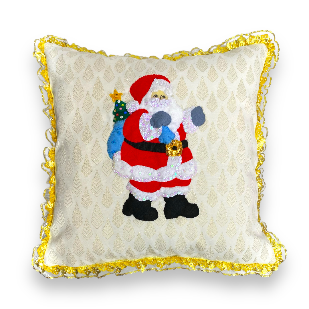 Funda Cojín Santa Claus Dorado