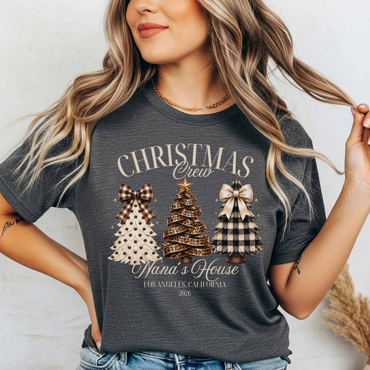 Playera Navideña Personalizada Christmas Crew | Familia y Nombre