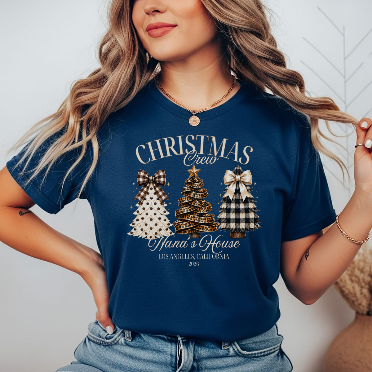 Playera Navideña Personalizada Christmas Crew | Familia y Nombre