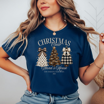 Playera Navideña Personalizada Christmas Crew | Familia y Nombre