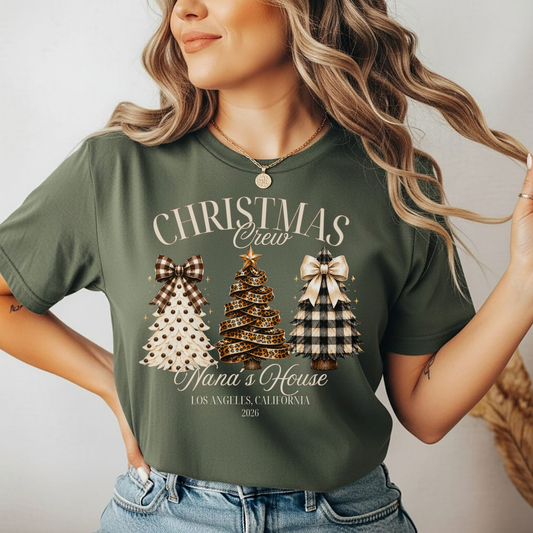 Playera Navideña Personalizada Christmas Crew | Familia y Nombre
