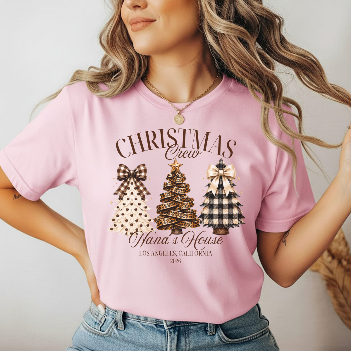 Playera Navideña Personalizada Christmas Crew | Familia y Nombre