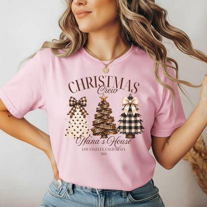 Playera Navideña Personalizada Christmas Crew | Familia y Nombre