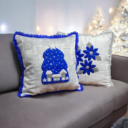 Silver Christmas Eve Pillow Cover