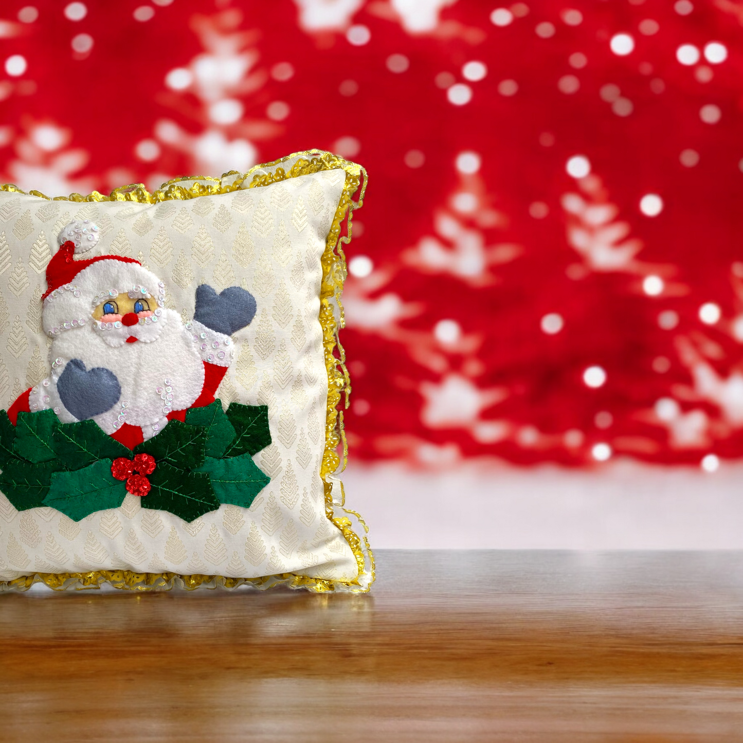 Golden Santa Claus Bust Pillow Cover