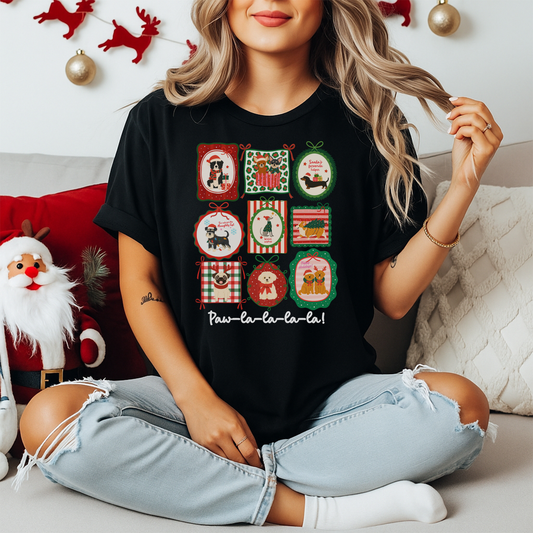 Playera Navideña de Perros Paw-La-La-La-La | Dog Lover