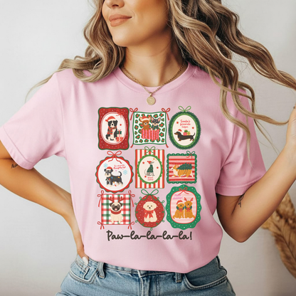 Playera Navideña de Perros Paw-La-La-La-La | Dog Lover