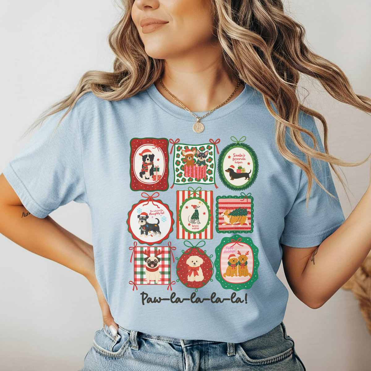 Playera Navideña de Perros Paw-La-La-La-La | Dog Lover