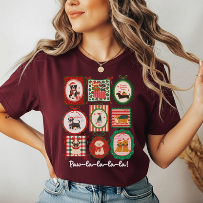 Playera Navideña de Perros Paw-La-La-La-La | Dog Lover