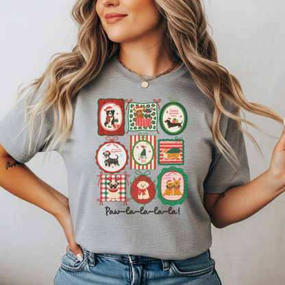 Playera Navideña de Perros Paw-La-La-La-La | Dog Lover