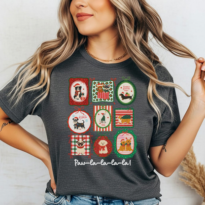 Playera Navideña de Perros Paw-La-La-La-La | Dog Lover