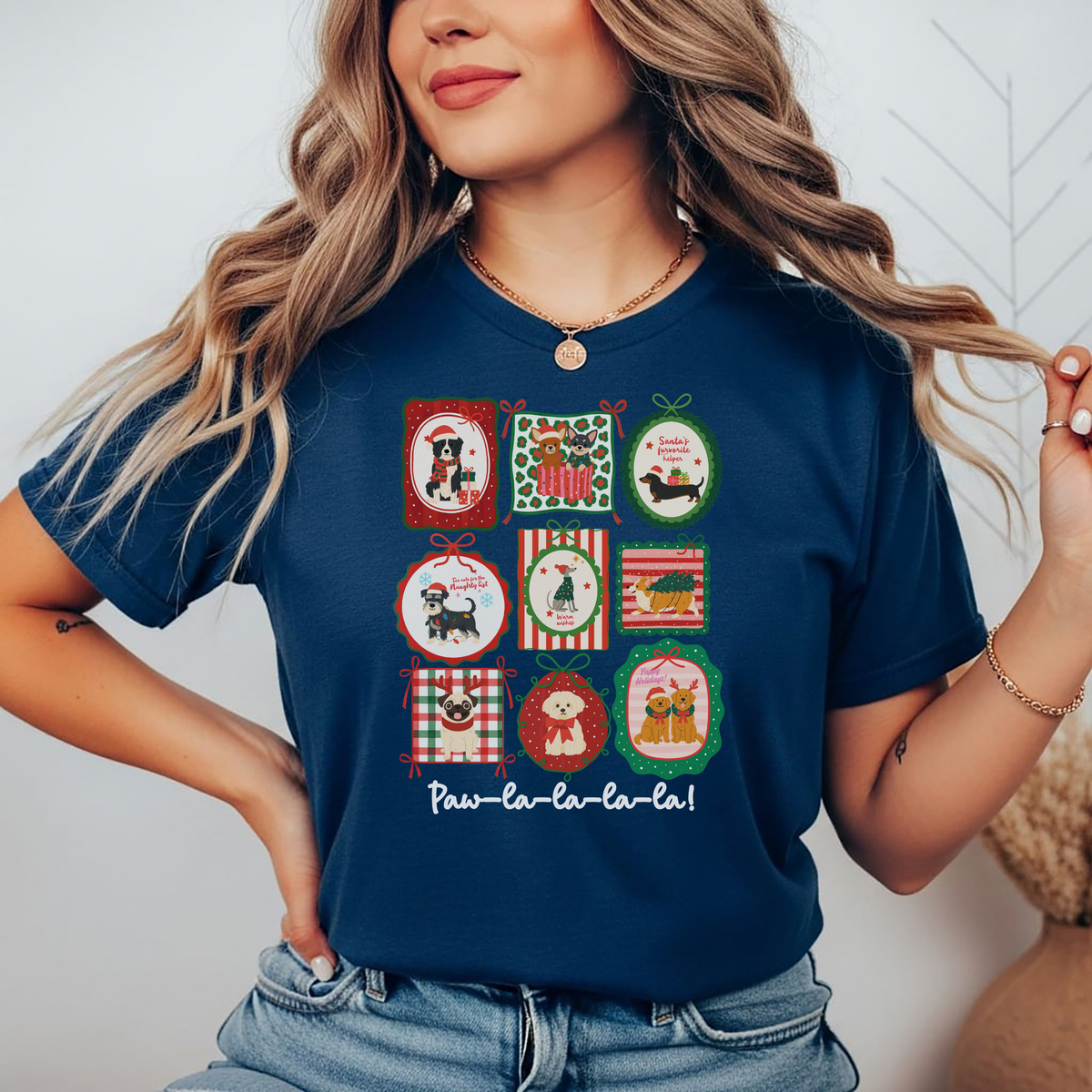 Playera Navideña de Perros Paw-La-La-La-La | Dog Lover