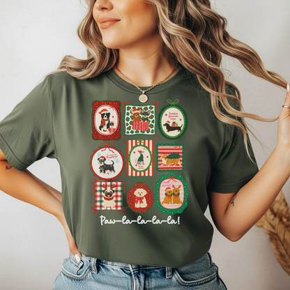 Playera Navideña de Perros Paw-La-La-La-La | Dog Lover