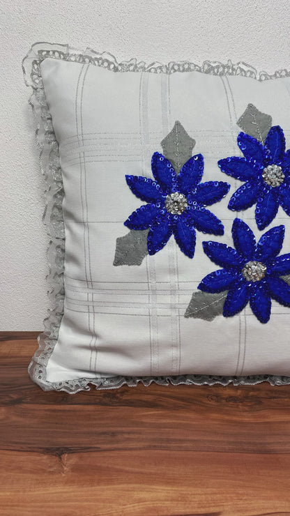 Silver Christmas Eve Pillow Cover